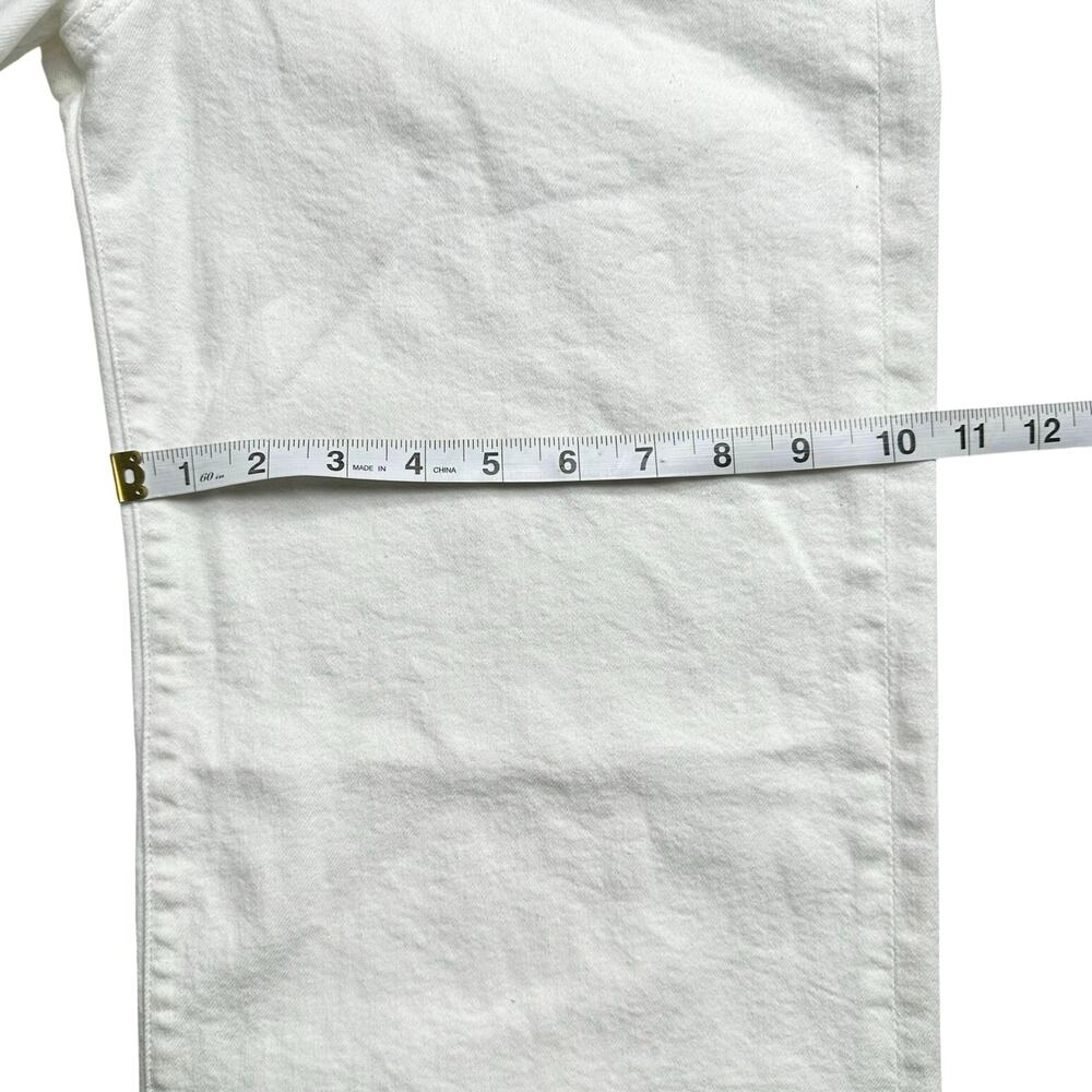 Point Sur | Women | White High Rise Boot Cut Raw Edge Denim Jeans | Size 30 - Picture 6 of 13